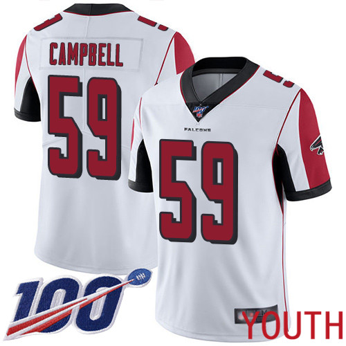 Atlanta Falcons Limited White Youth De Vondre Campbell Road Jersey NFL Football #59 100th Season Vapor Untouchable->youth nfl jersey->Youth Jersey
